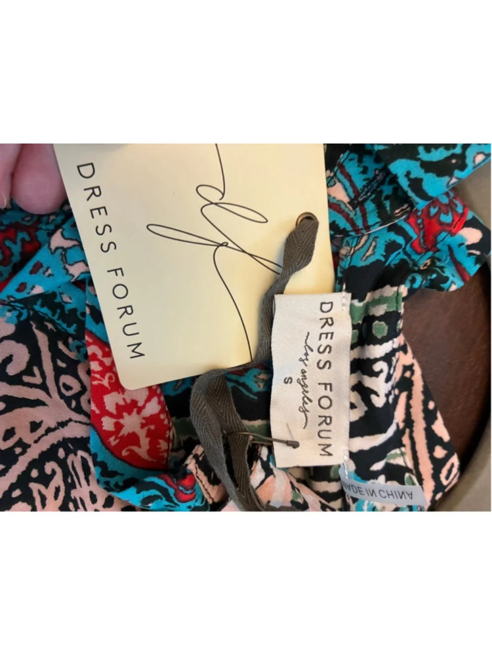 0256 NWT Size Small **Dress Forum** Turquoise Dress with Abstract Colors. - Picture 10 of 14